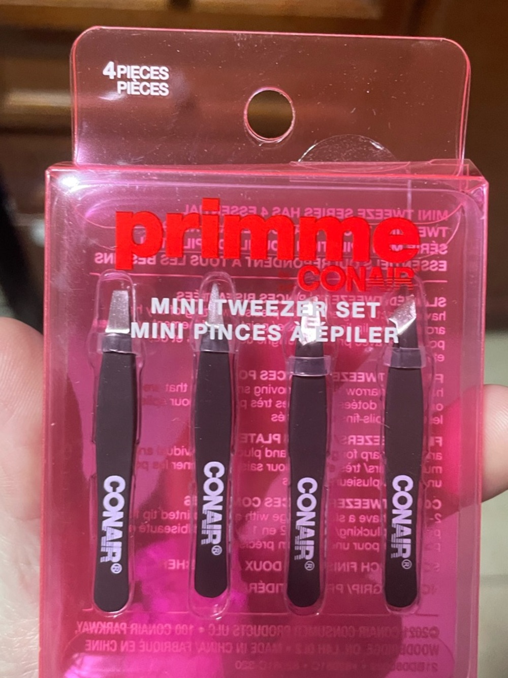 Conair Primme Mini Tweezer Set — Black (4-Piece) ⭐️ 2 for 15⭐️